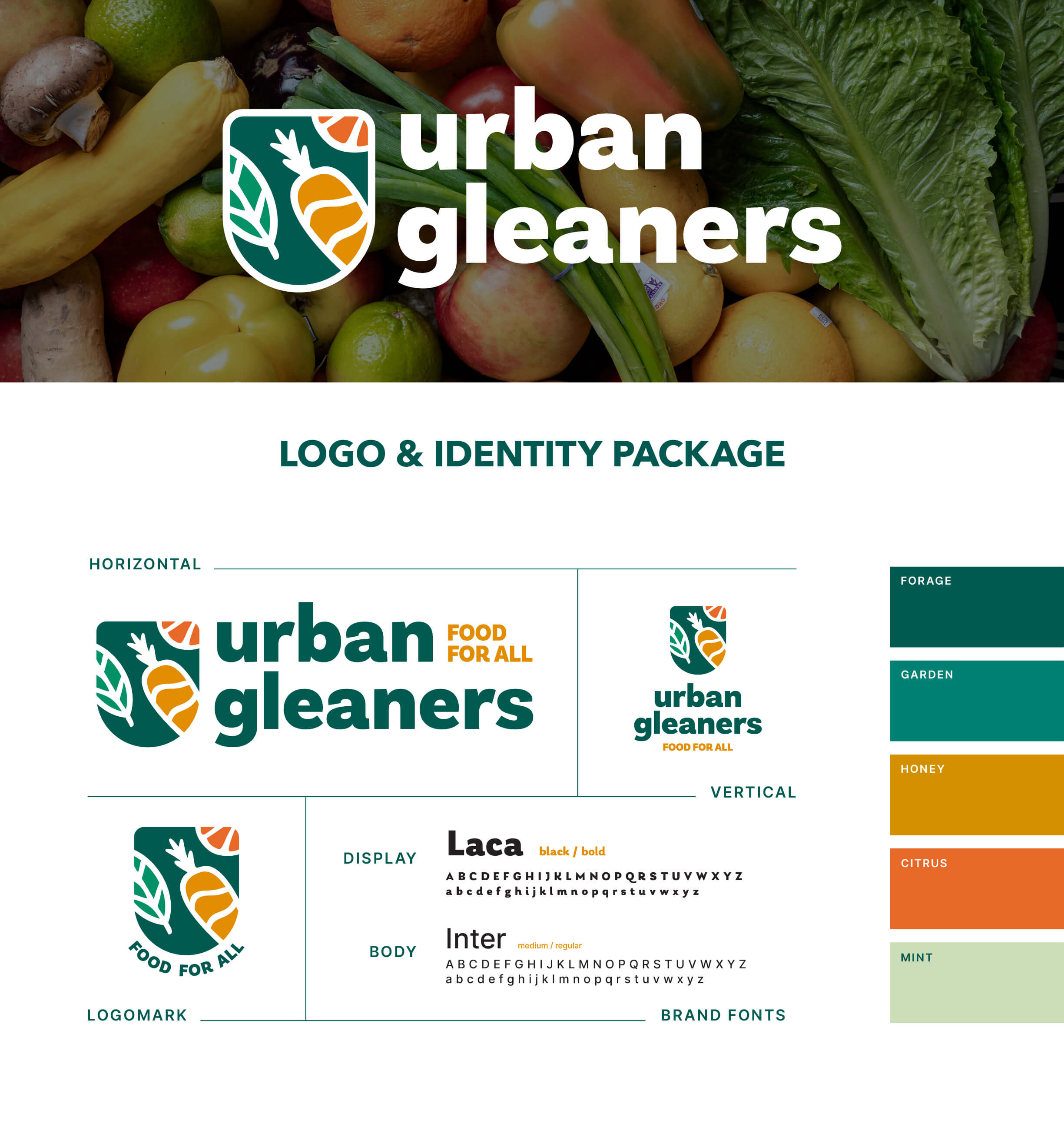 Brand identity and logo for Urban Gleaners created by Fish Marketing