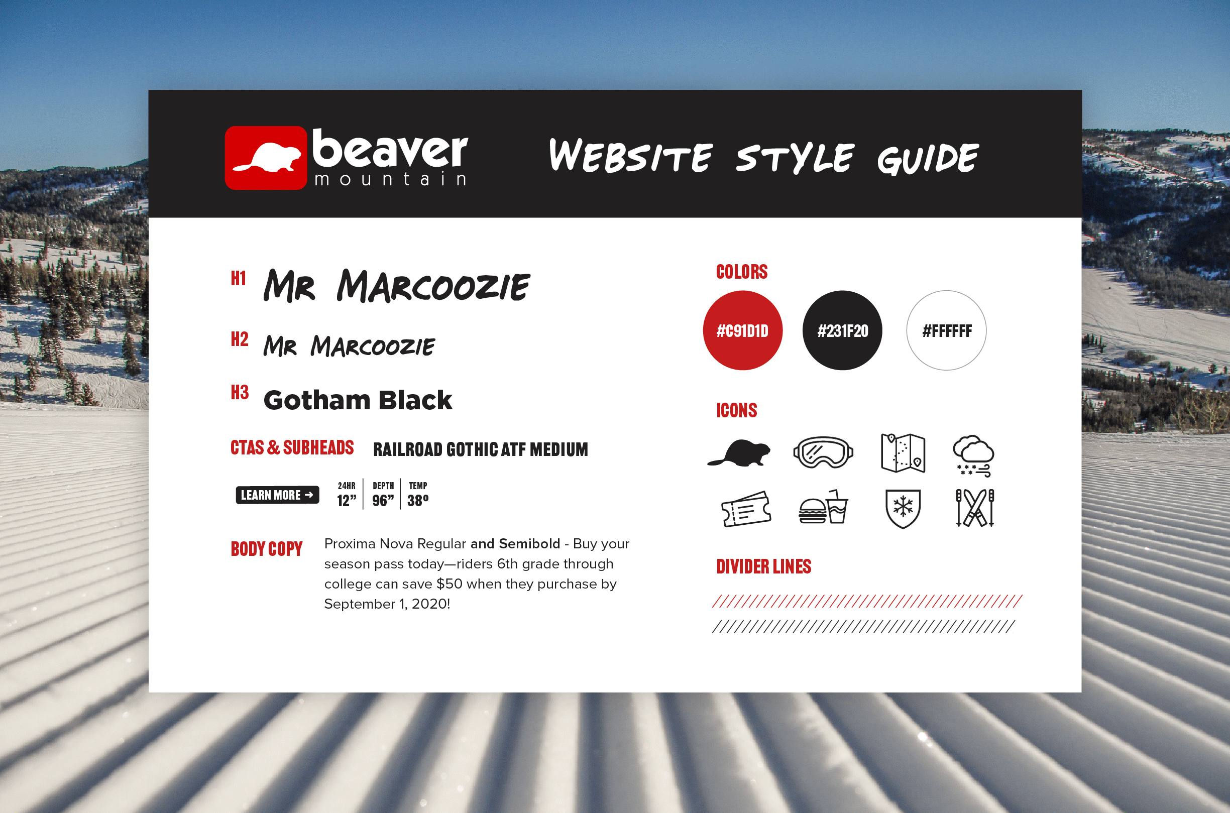 Beaver Mountain website style guide.