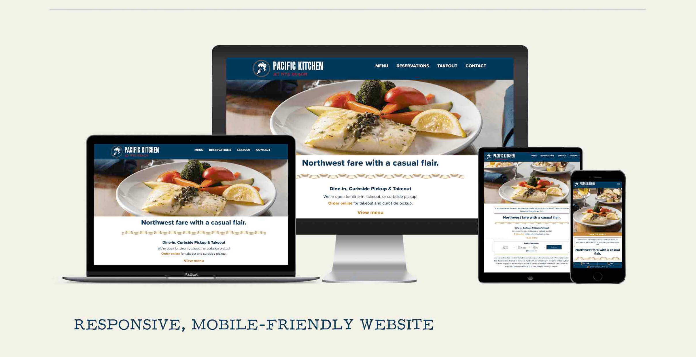 Pacific Kitchen responsive, mobile-friendly website design and development