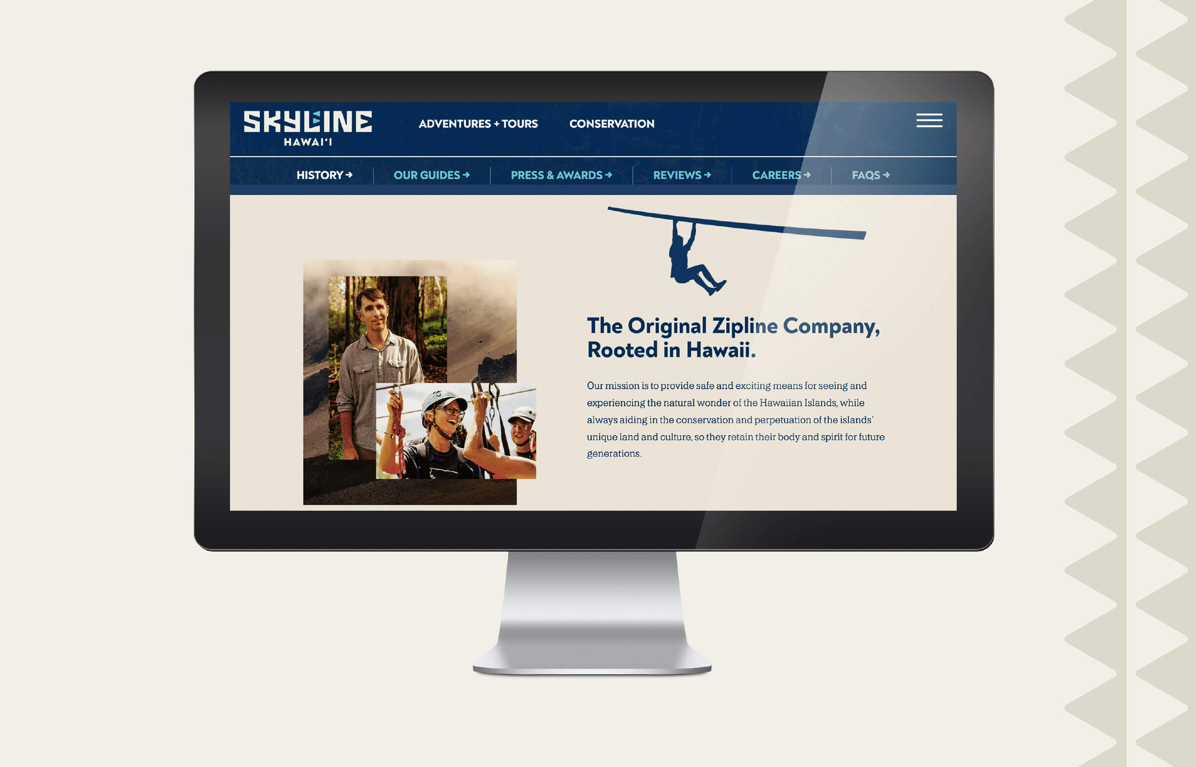 Skyline Hawaii website development desktop view.